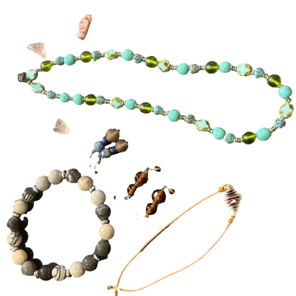 Glass bead jewelry bundle -
